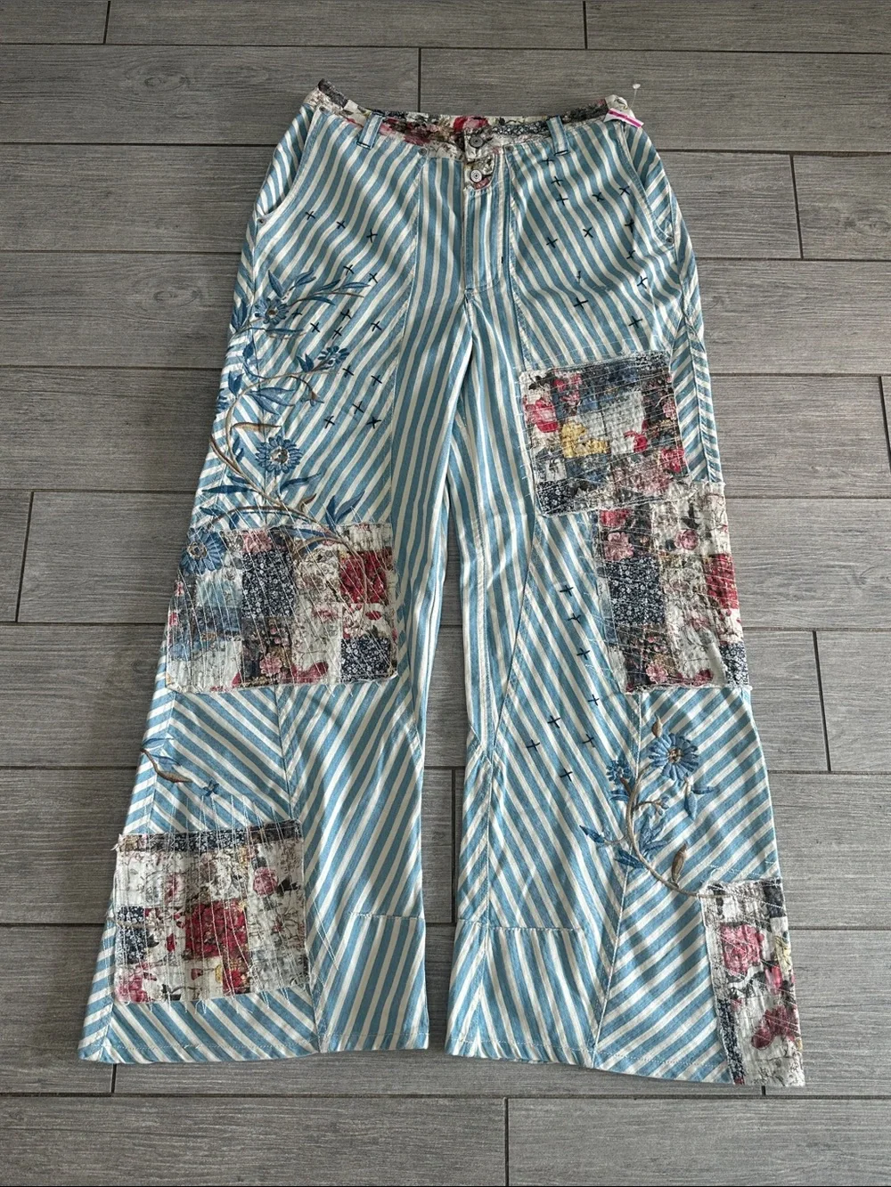 Free People Runyon Patched Craft Pants New!